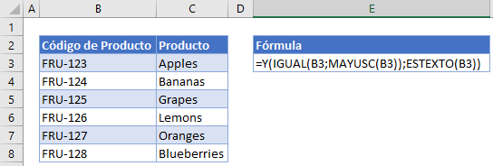 Validación de Datos Sólo Texto en Mayúsculas en Excel