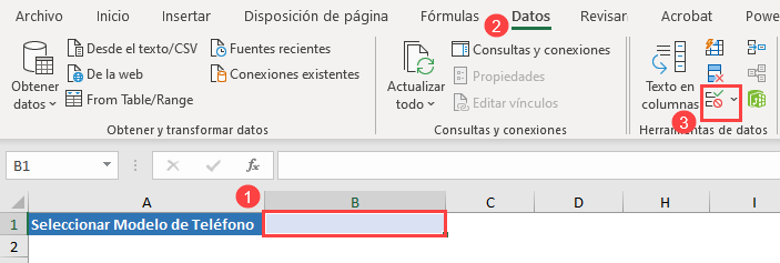 Validar Celda Categorías en Excel