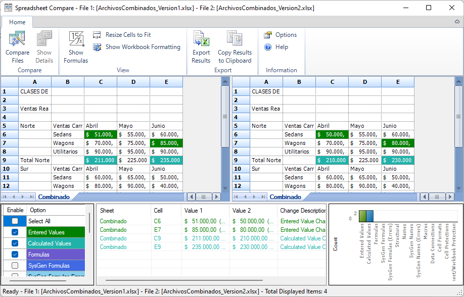Vista Comparador de Archivos en Excel