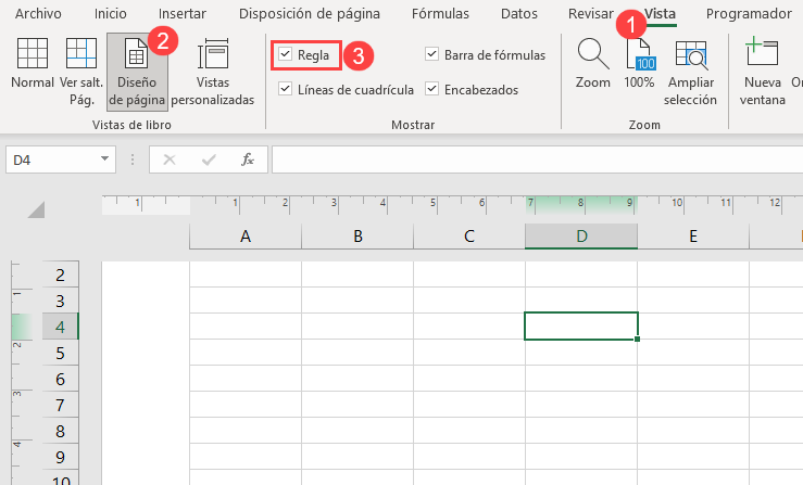 Vista Diseño de Página en Excel