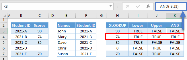Xlookup and function