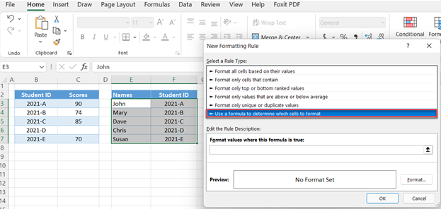 Xlookup apply conditional formatting step3