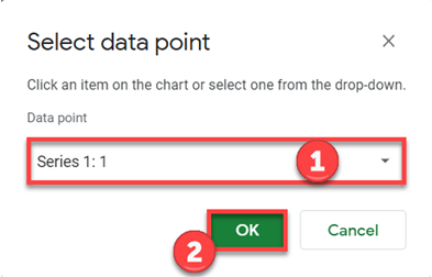Add the Data Point Markers Click Ok in Google Sheets