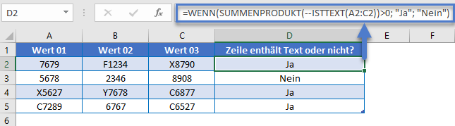 bereich enthaelt text wenn summenprodukt isttext funktion