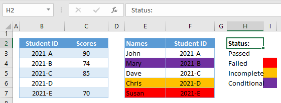 conditional formatting based on xlookup ex2