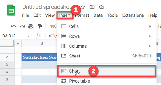 Create the Cumulative Frequency Distribution Curve in Google Sheets