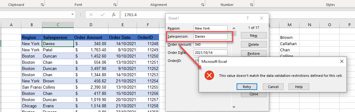 createform data validation