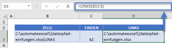 dateipfad einfuegen links funktion