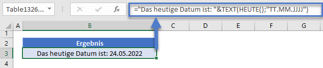 datumsformat aendern text heute funktion