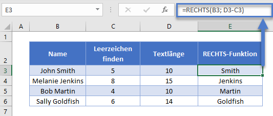 erste zeichen links entfernen rechts funktion