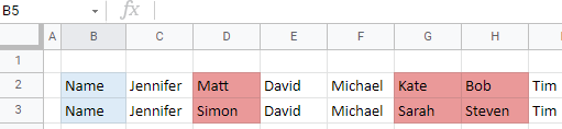 google sheets Zwei Reihen vergleichen Daten fertig