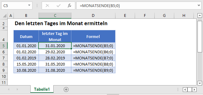 letzter tag monat hauptfunktion