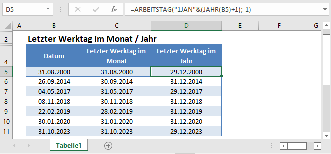 letzter tag monat jahr hauptfunktion