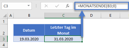 letzter tag monat monatsende funktion