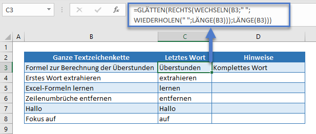 letztes wort ermitteln