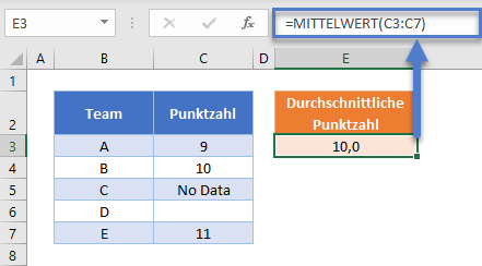 mittelwert text leer ignorieren