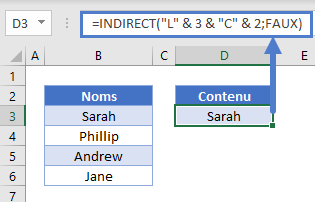 obtenir valeur fonction indirect 1