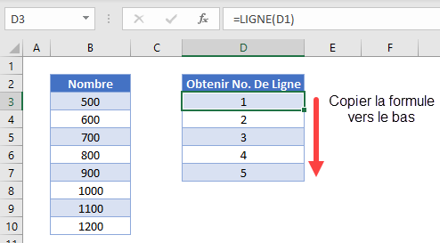 obtenir valeur ligne sur deux fonction decaler etape 1