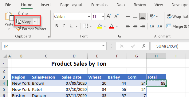 paste special excel copy