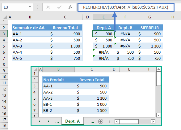 recherchev deux feuilles sierreur etape 1