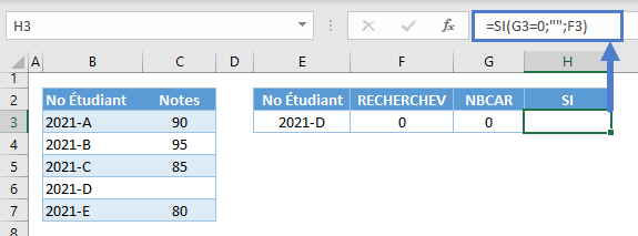 recherchev retourne blanc fonction nbcar etape 2