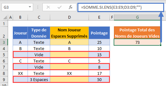 somme si vide fonction supprespace colonne aide resultat