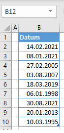 sortieren Datum nach Monaten Grunddaten 1a