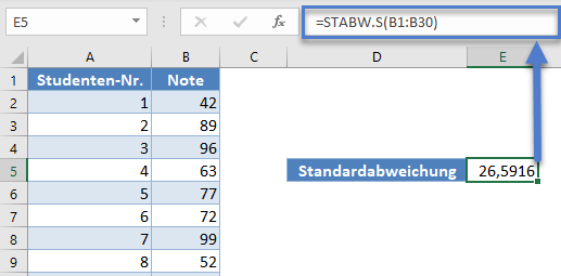stabw.s standardabweichung stichprobe berechnen