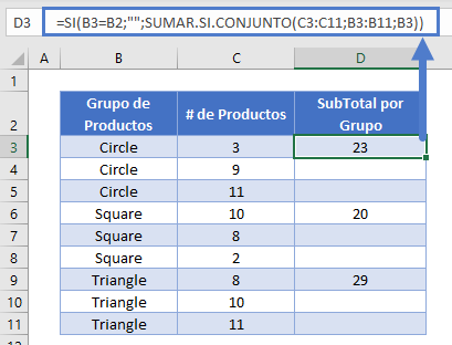 sumar si conjunto por grupo