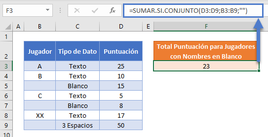 sumar si esta en blanco no espacios