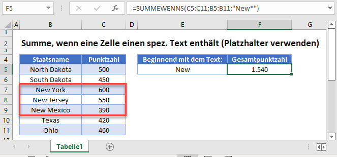 summewenns zelle text enthaelt hauptfunktion