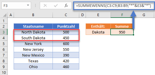 summewenns zelle text enthaelt zellenbezug