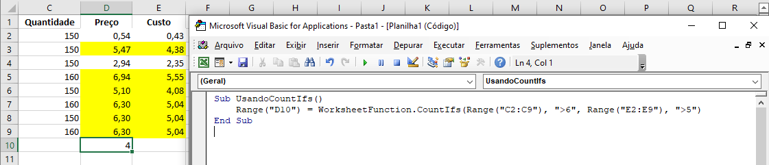 vba countifs exemplo