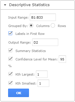 vertrauensintervalle google sheets xlminer deskriptive statistik paramater