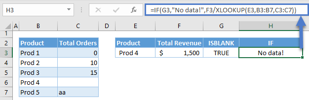 xlookup if with isblank if function