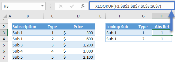 xlookup with relative references