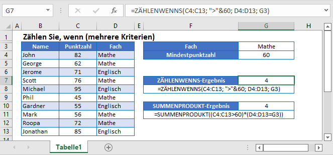 zaehlen wenn mehrere kriterien hauptfunktion