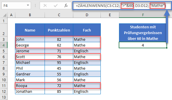 zaehlenwenns funktion mehrere kriterien