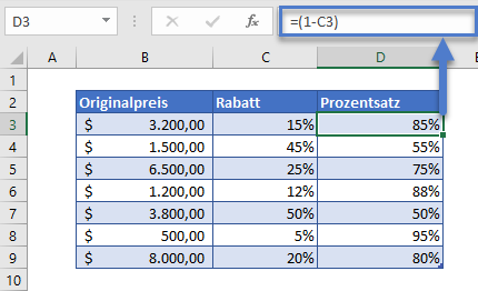 zahl prozentual reduzieren schritt2