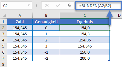 zahlen n stellen runden funktion