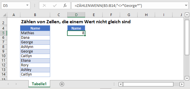 zählen zellen nicht gleich hauptfunktion