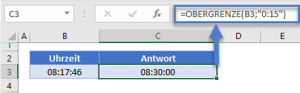 zeit runden obergrenze funktion