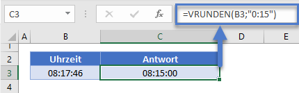 zeit vrunden funktion 15 minuten