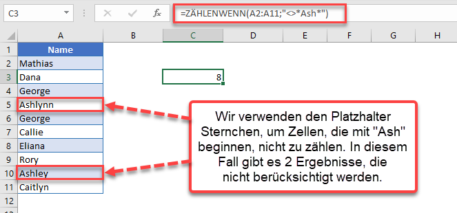 zellen text nicht enthalten zaehlenwenn platzhalter