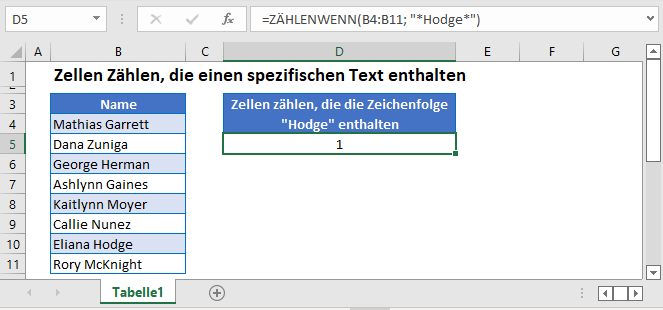 zellen zaehlen spezifischer text hauptfunktion