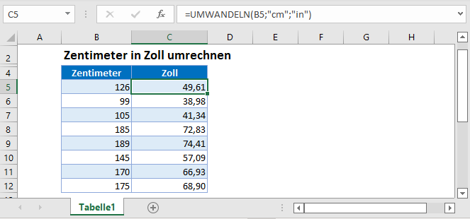 zentimeter zoll umrechnen hauptfunktion