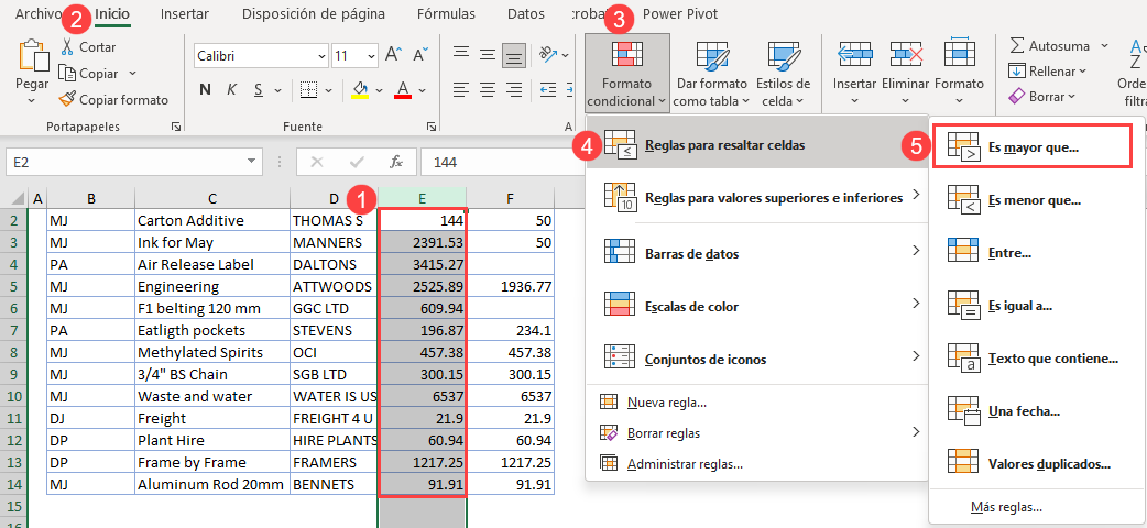 Aplicar Formato Condicional Columna Completa en Excel