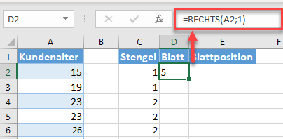 Blattwrerte errechnen