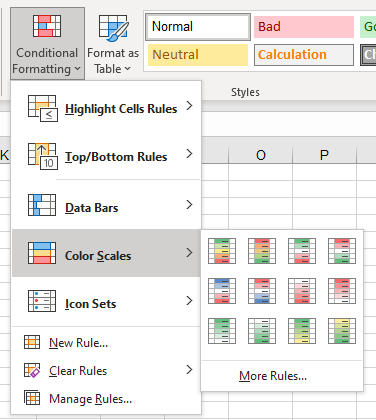 CondFormat Values color scales