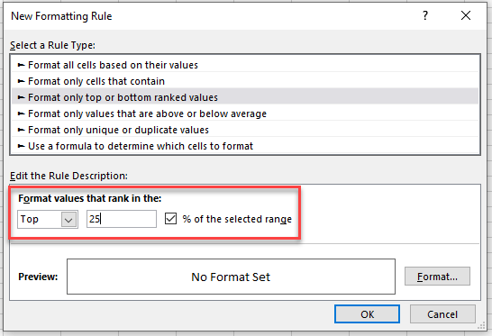 condformat values custom topbottom